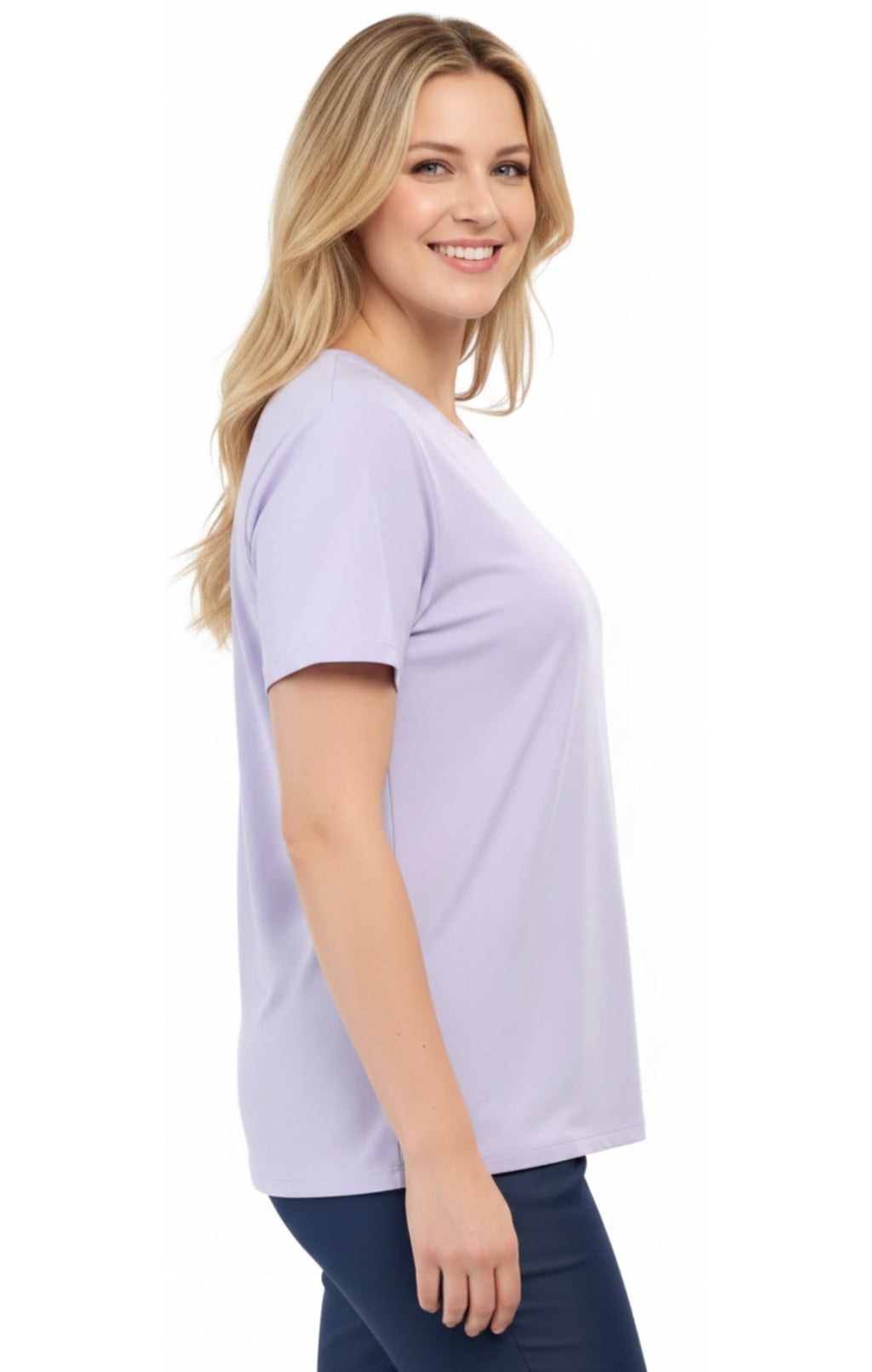 Women's Short Sleeve Crew Neck T-Shirt — Relaxed Fit Cotton Blend