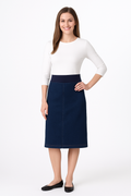 Denim Midi Skirt with Stretch Waistband