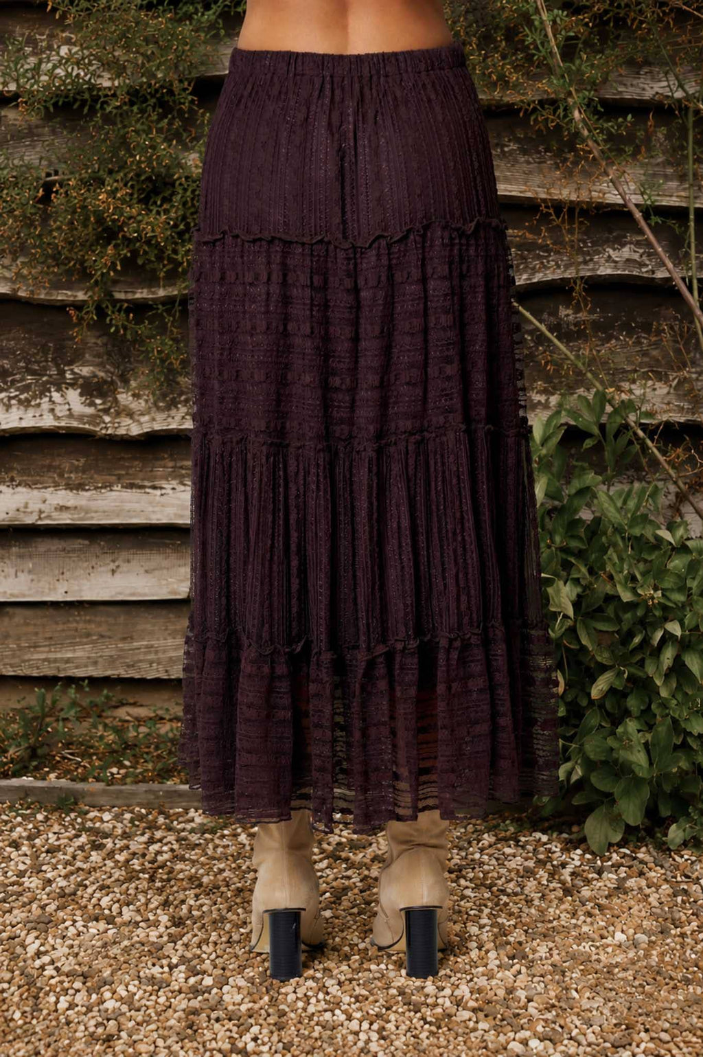 Ruffle Tiered Midi Skirt