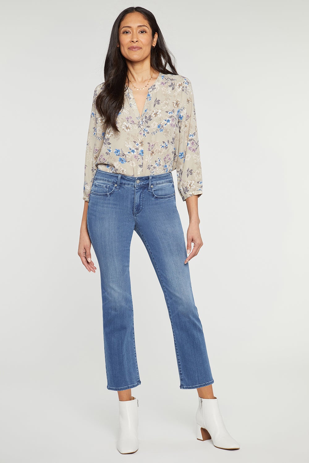 NYDJ Womens Marilyn Straight Ankle Jeans in Petite, Size 0P