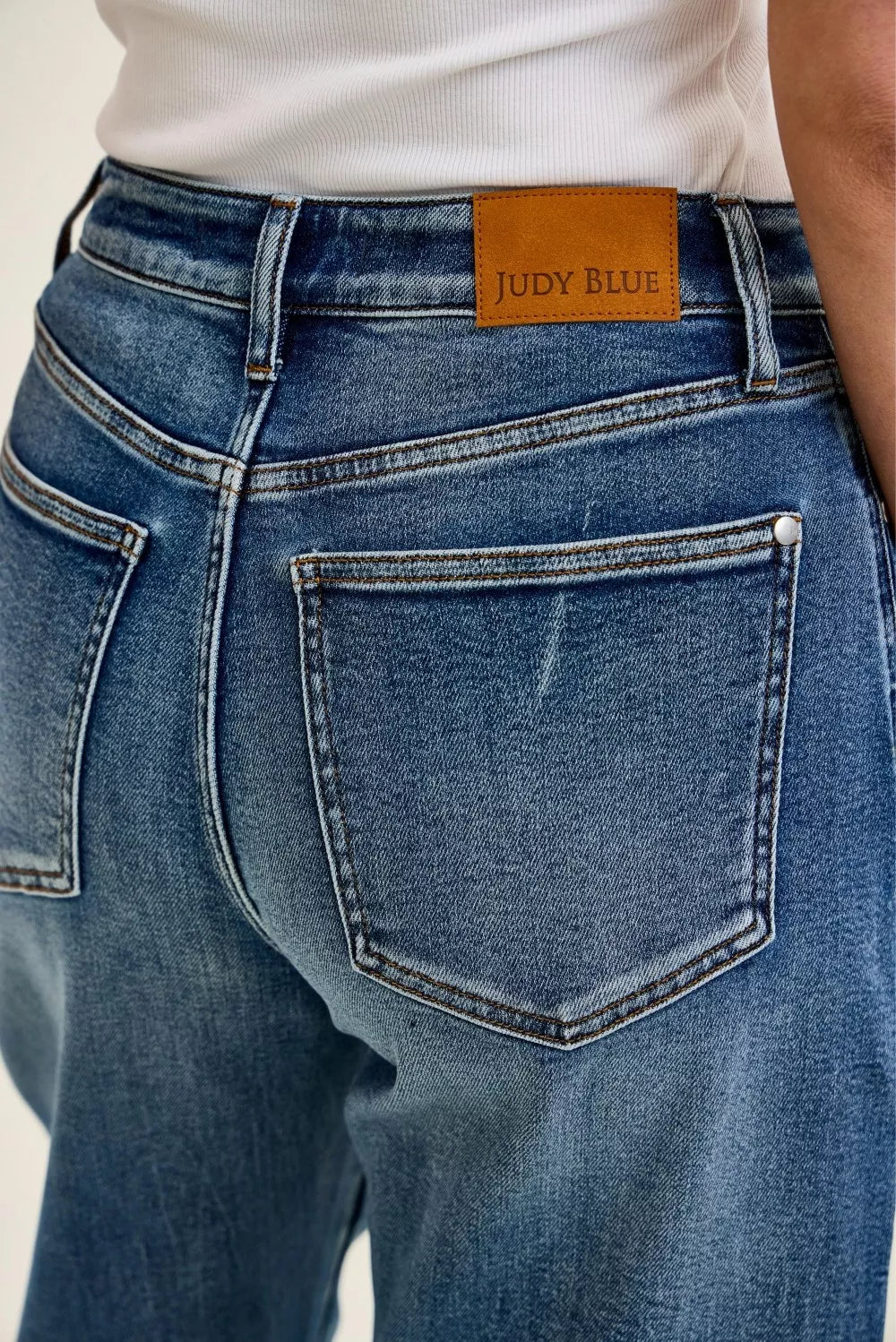 Judy Blue High Waist Rigid Magic Marlow Arc Time Weathered Indigo Denim Jeans
