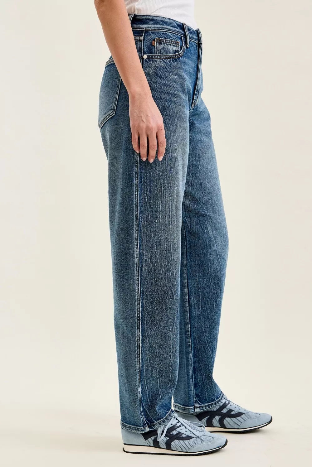 Judy Blue High Waist Rigid Magic Marlow Arc Time Weathered Indigo Denim Jeans