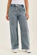 Judy Blue Hight Waist Wilhelmina Baggy Jeans with Md Aged Stone Blue Wash