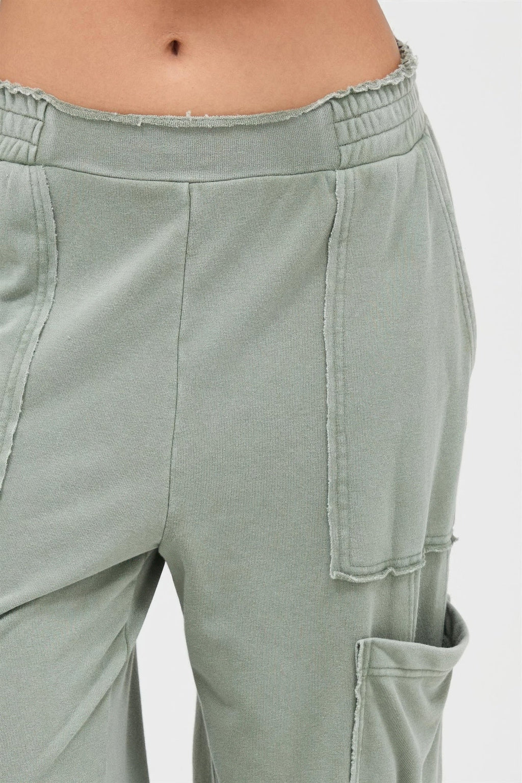 Mineral Wash Wide Leg Cargo Pants