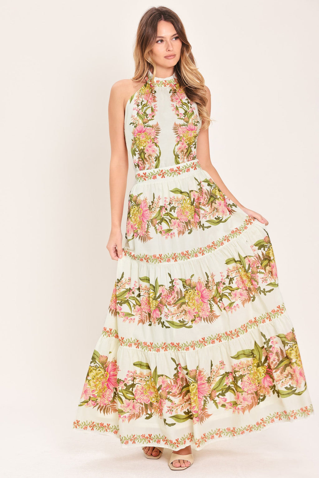 Botanical Woven Maxi Skirt