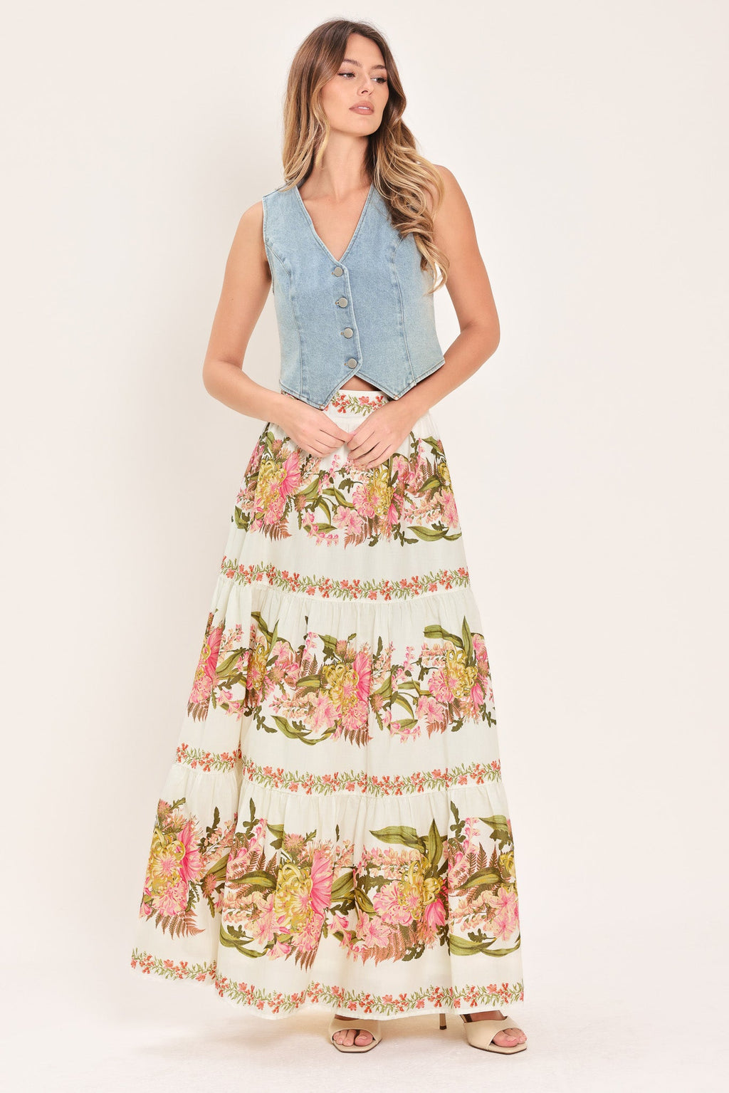 Botanical Woven Maxi Skirt