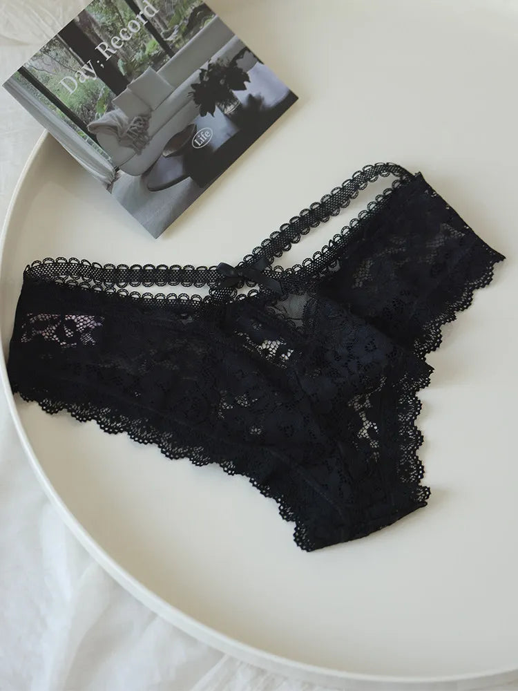 Lace Thin Sexy Girls Panties Seamless Women Briefs Thong Hollow Out G String Underwear Transparent Female Low Waist Lingerie