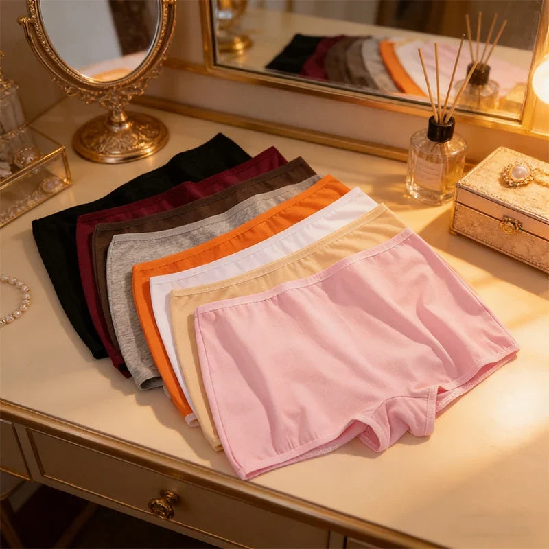 3PCS/SET Women Panties Cotton Seamless Sports Boxers Underwear Female Solid Color Briefs Cozy Lingerie Intimate Underpants XS-XL