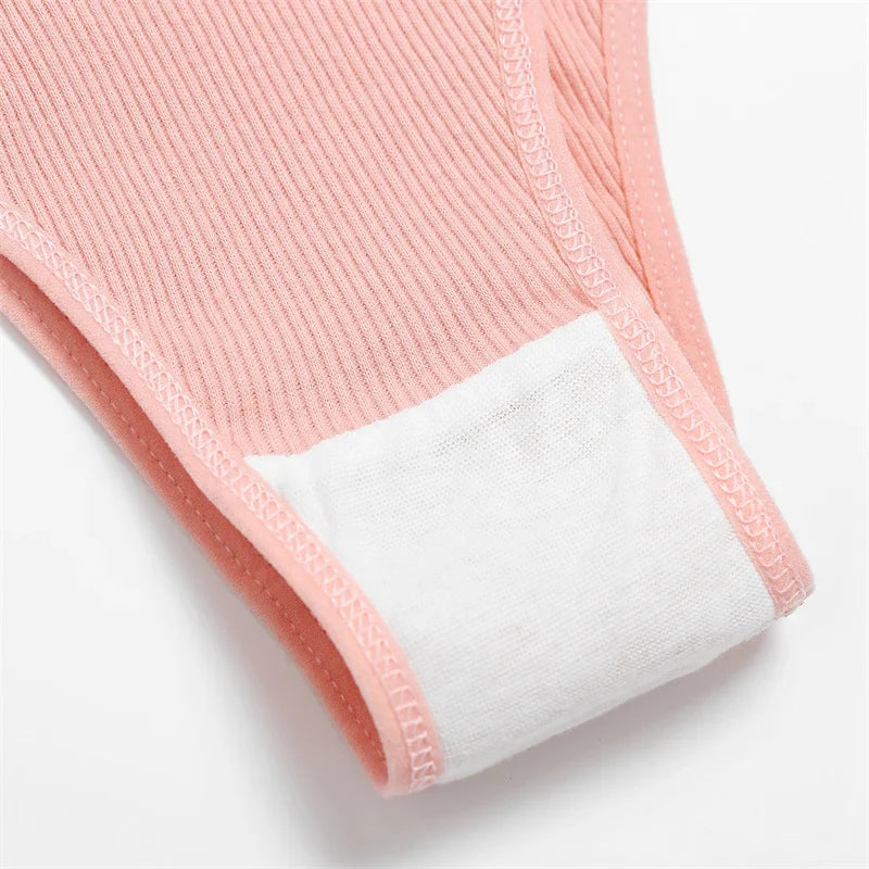 4Pcs/Set Women Cotton Brazilian Panties M-XL Low-Rise Solid Color Underwear Ladies Comfortable Underpants Girls Panty Intimates