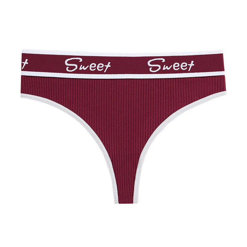 Cotton Panties Sexy Women Briefs Letter Sweet Underwear Thong Hollow Out Intimates Ladies Female Panty Lingerie