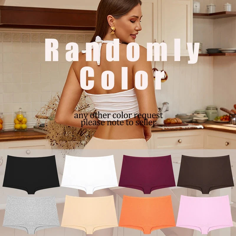 3PCS/SET Women Panties Cotton Seamless Sports Boxers Underwear Female Solid Color Briefs Cozy Lingerie Intimate Underpants XS-XL