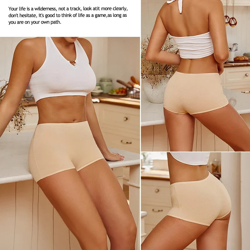 3PCS/SET Women Panties Cotton Seamless Sports Boxers Underwear Female Solid Color Briefs Cozy Lingerie Intimate Underpants XS-XL