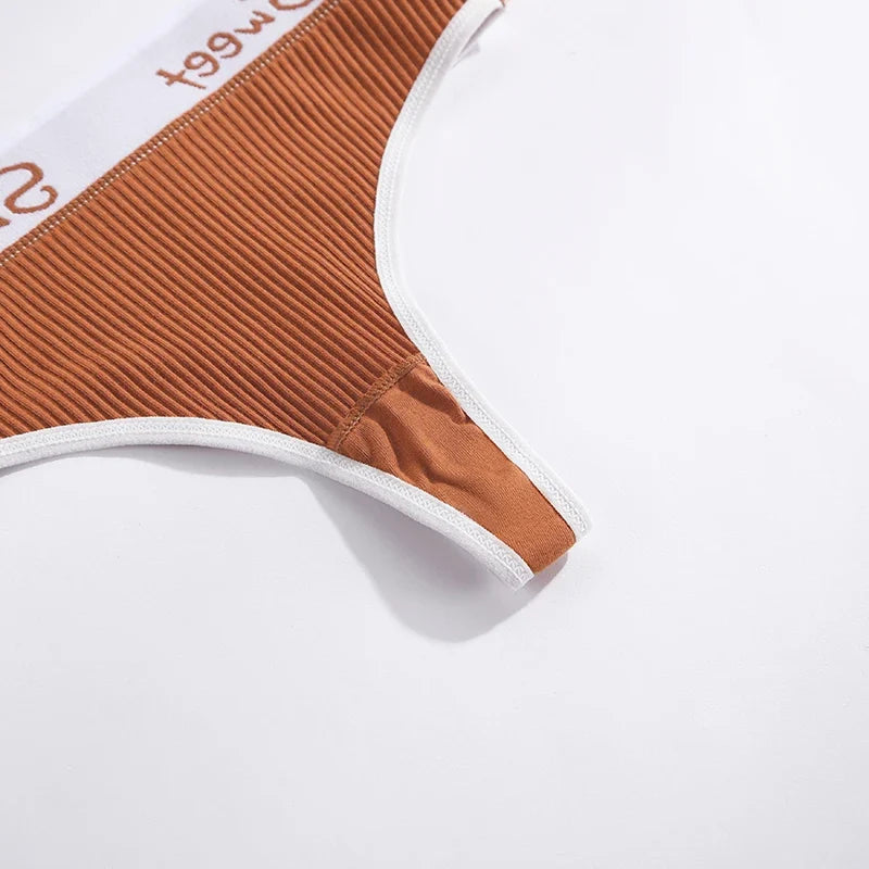 Cotton Panties Sexy Women Briefs Letter Sweet Underwear Thong Hollow Out Intimates Ladies Female Panty Lingerie