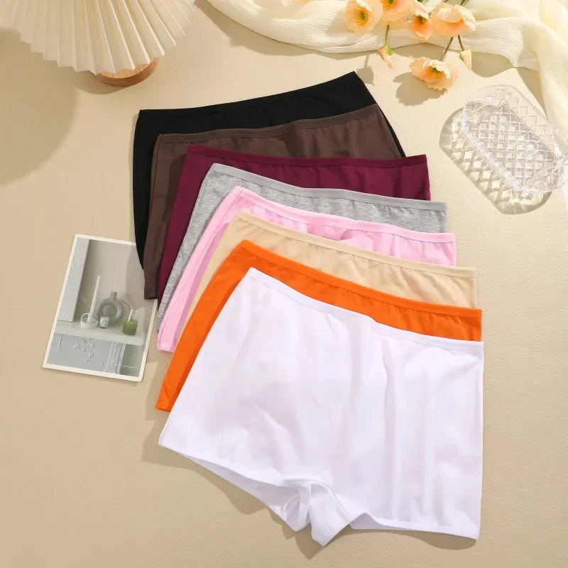3PCS/SET Women Panties Cotton Seamless Sports Boxers Underwear Female Solid Color Briefs Cozy Lingerie Intimate Underpants XS-XL