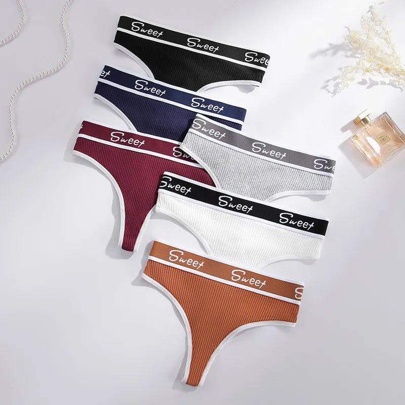 Cotton Panties Sexy Women Briefs Letter Sweet Underwear Thong Hollow Out Intimates Ladies Female Panty Lingerie