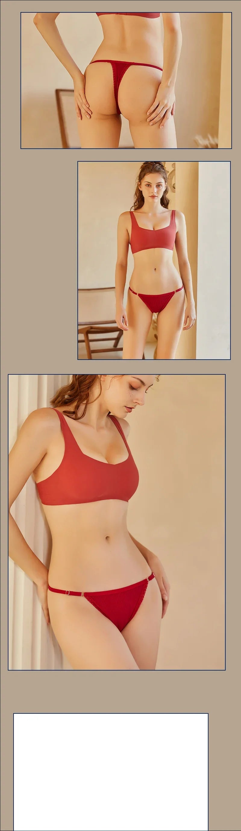 3Pcs/Set Cotton G-String Sexy Women Thong Adjustable Belt Seamless Panties Breathable Low Waist Lingerie Female Soft Solid Color