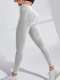 Women Seamless Gym High Waist Yoga Pants Hip Lifting Outdoor Sports Tight Waist Letter Sand Washed Pants Exercise Yoga Leggings