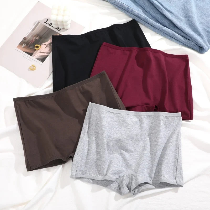 3PCS/SET Women Panties Cotton Seamless Sports Boxers Underwear Female Solid Color Briefs Cozy Lingerie Intimate Underpants XS-XL