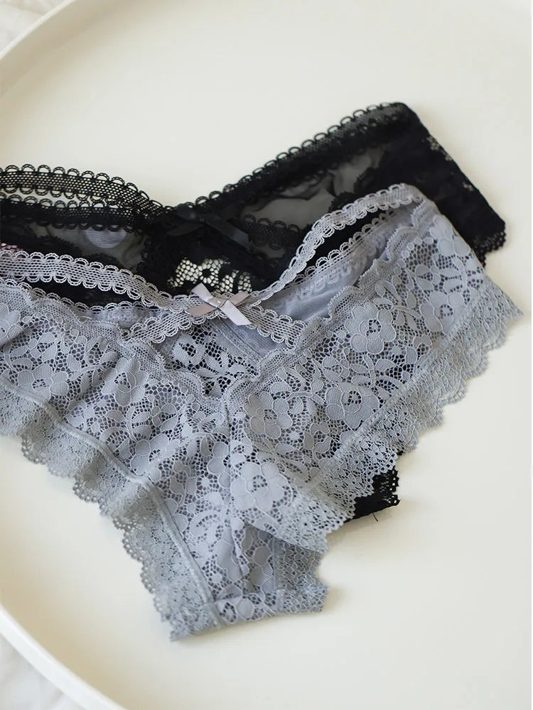 Lace Thin Sexy Girls Panties Seamless Women Briefs Thong Hollow Out G String Underwear Transparent Female Low Waist Lingerie