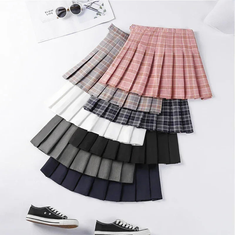 Korean Style Plaid Miniskirts