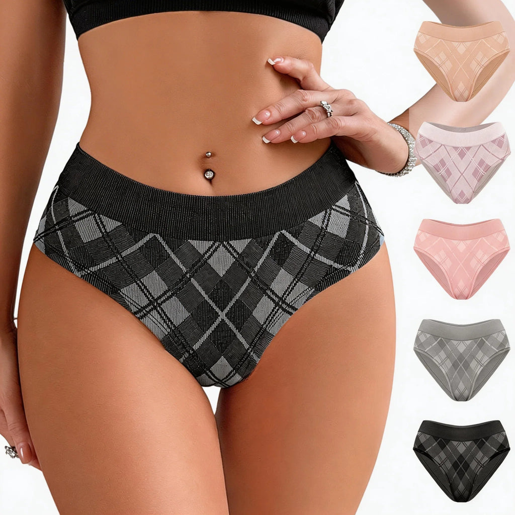 5pcs/Mid Waist Breathable Comfortable Seamless Women's Panties Female Underpants Lingerie Athletic Lady Briefs Underwear
