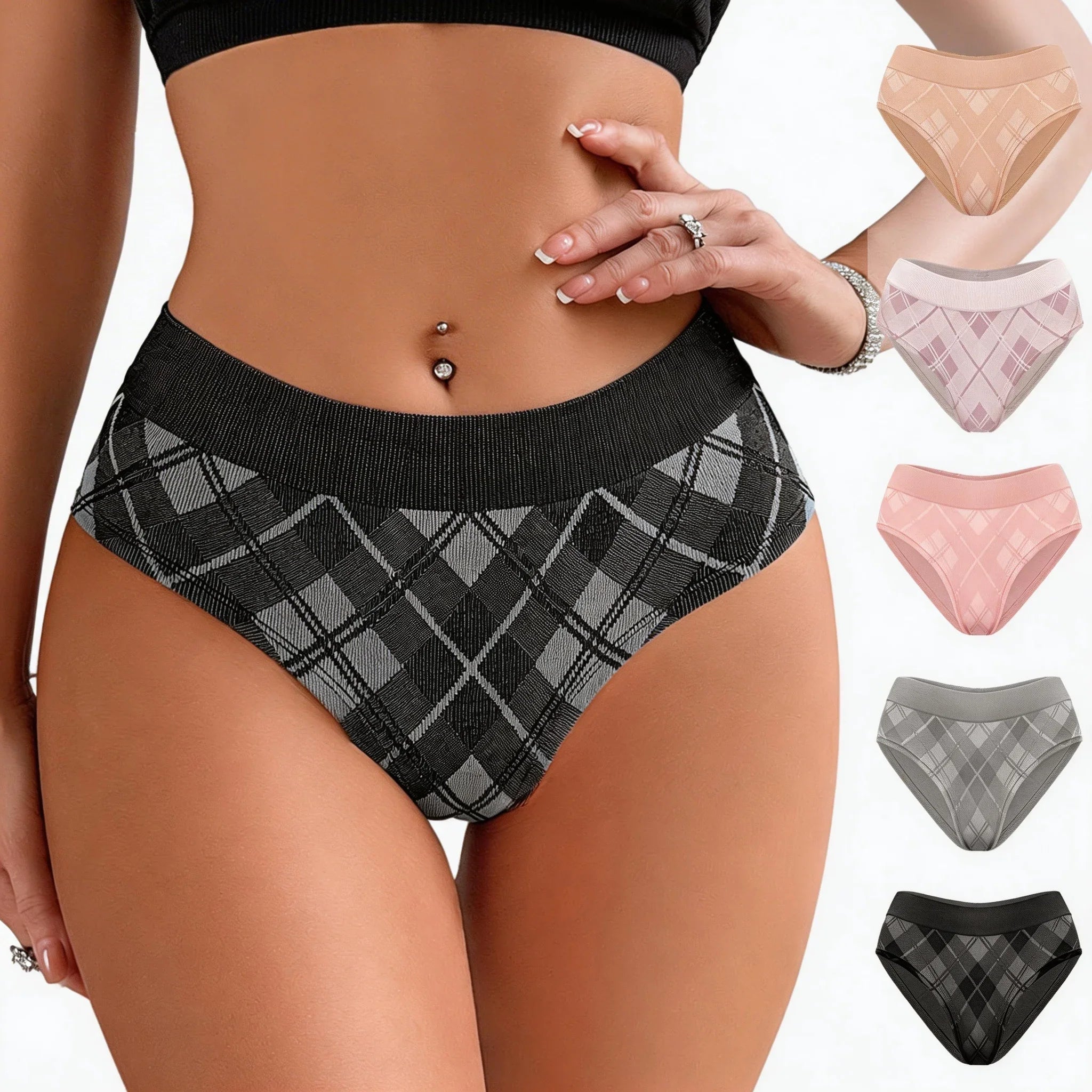 5pcs/Mid Waist Breathable Comfortable Seamless Women's Panties Female Underpants Lingerie Athletic Lady Briefs Underwear