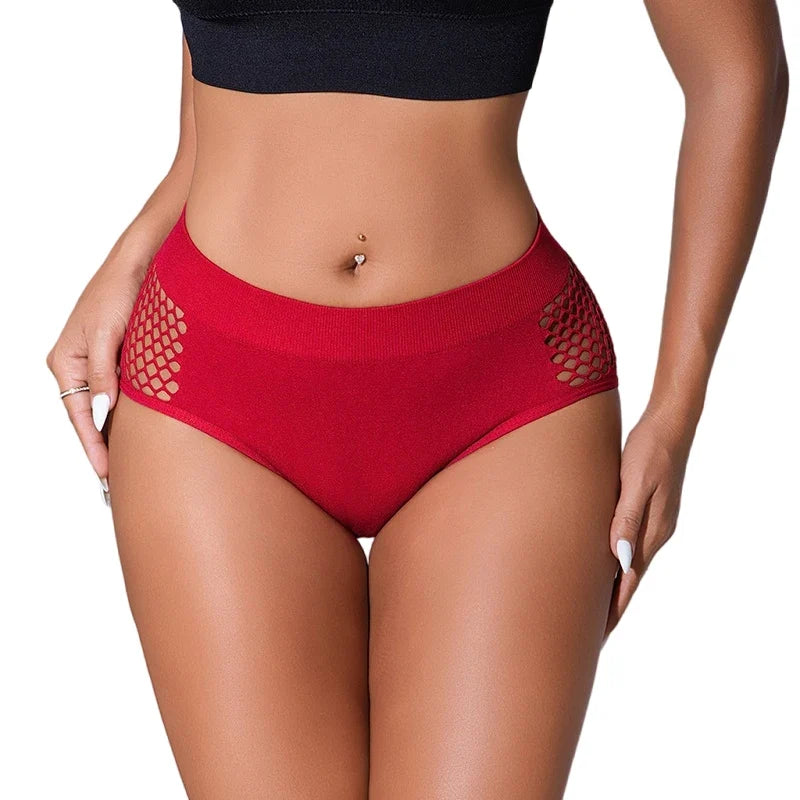 1pcs Mid Waist Solid Seamless Women Panties Underwear Breathable Comfortable Female Underpants Lingerie Hot Sale Lady Briefs