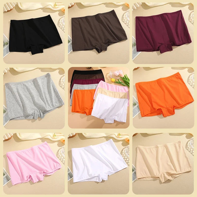 3PCS/SET Women Panties Cotton Seamless Sports Boxers Underwear Female Solid Color Briefs Cozy Lingerie Intimate Underpants XS-XL
