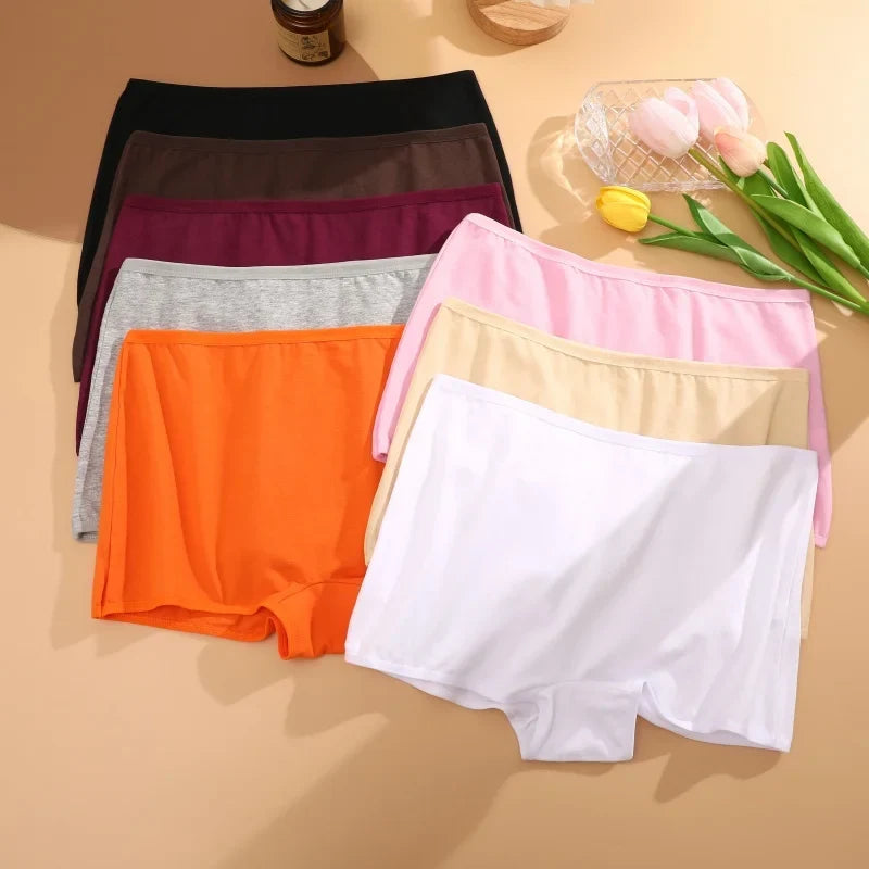 3PCS/SET Women Panties Cotton Seamless Sports Boxers Underwear Female Solid Color Briefs Cozy Lingerie Intimate Underpants XS-XL