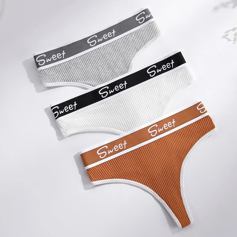 Cotton Panties Sexy Women Briefs Letter Sweet Underwear Thong Hollow Out Intimates Ladies Female Panty Lingerie