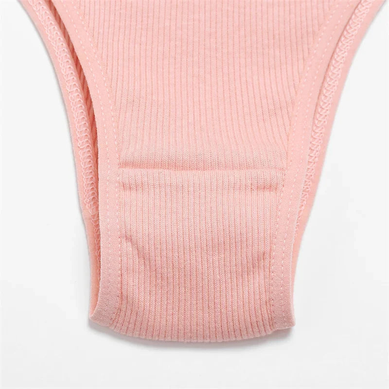 4Pcs/Set Women Cotton Brazilian Panties M-XL Low-Rise Solid Color Underwear Ladies Comfortable Underpants Girls Panty Intimates