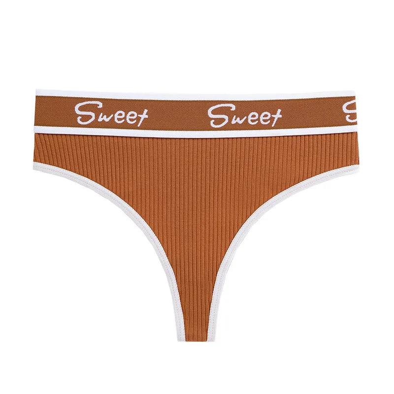 Cotton Panties Sexy Women Briefs Letter Sweet Underwear Thong Hollow Out Intimates Ladies Female Panty Lingerie