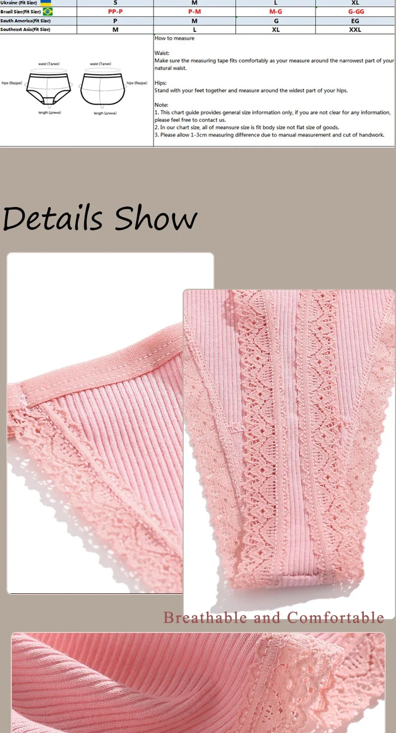 3Pcs/Set Cotton G-String Sexy Women Thong Adjustable Belt Seamless Panties Breathable Low Waist Lingerie Female Soft Solid Color