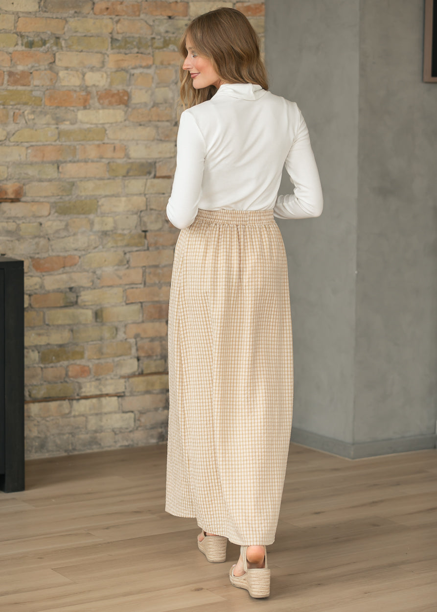 Modern Gingham Maxi Skirt