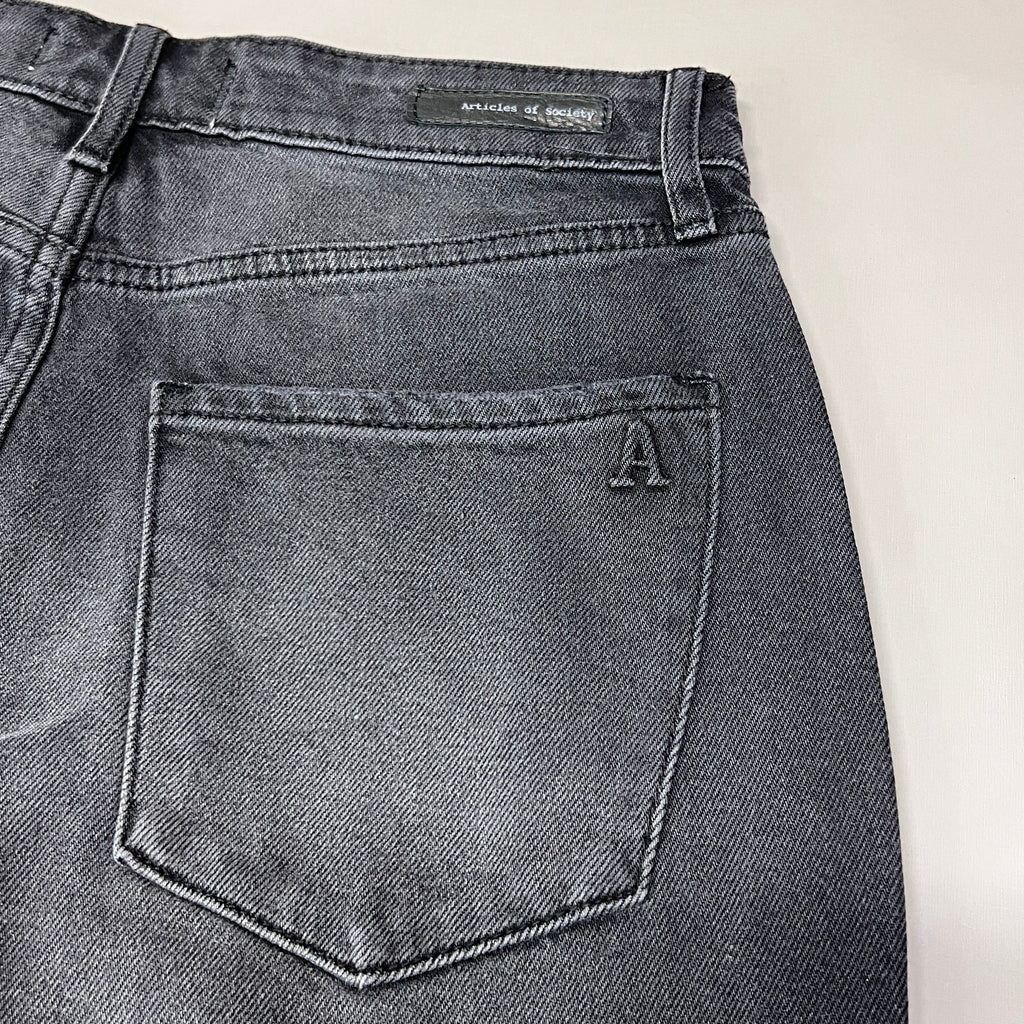 ARTICLES OF SOCIETY Kate Eleele Raw Hem Cropped Jeans Women's Sz 26 Black 4810TQB-720 (New)