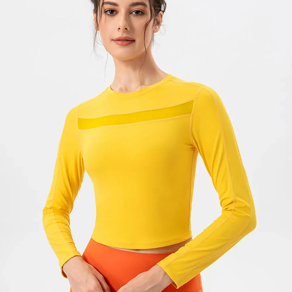 Round Neck Long Sleeve Active T-Shirt